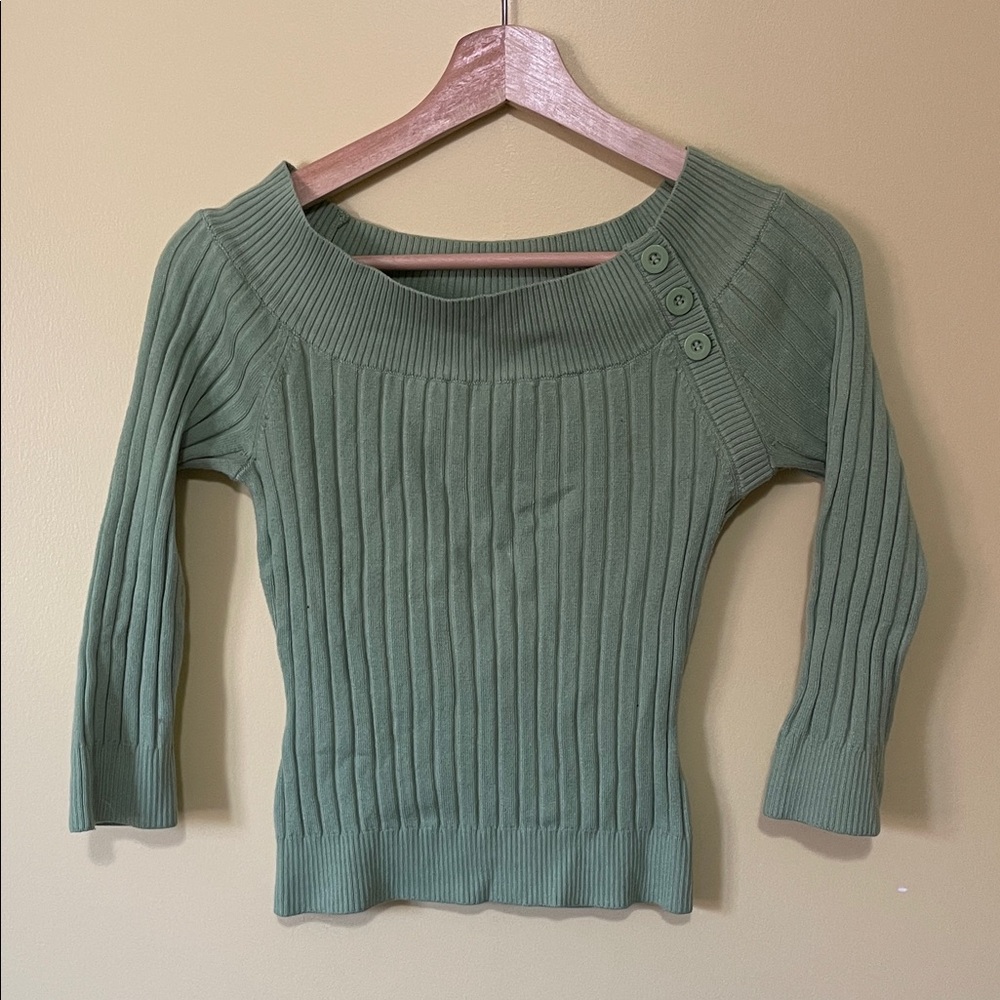 Rue21 Olive Off-the-Shoulder Sweater